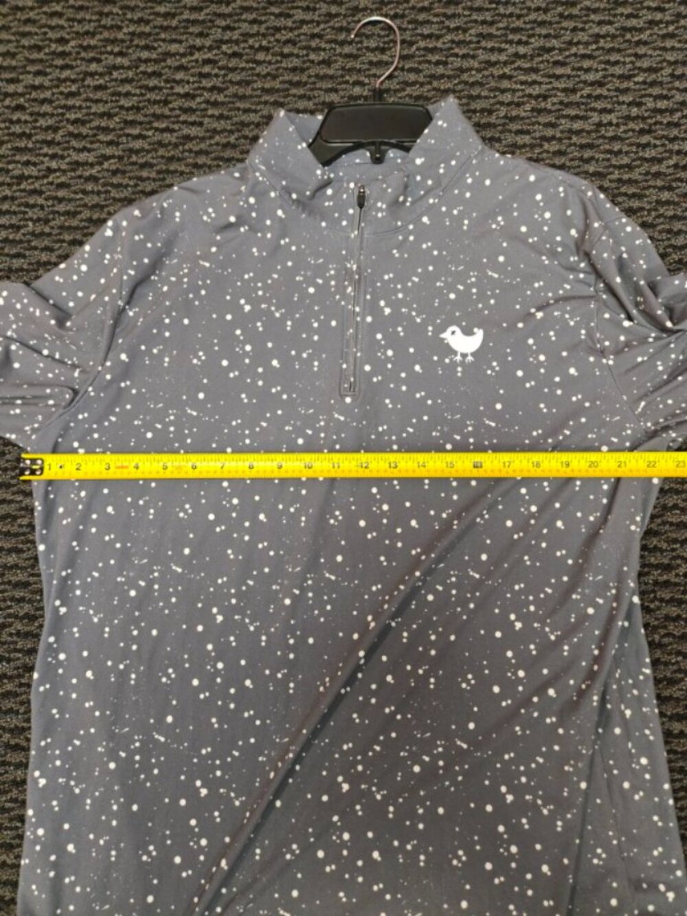 Bad Birdie Womens XL Quarter Zip Pullover Gray White Long Sleeve Golf Sweater - Picture 6 of 6